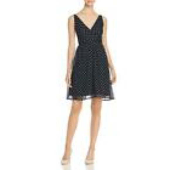 NWT Black Chiffon Tie Back Skater Dress Size 10 - Picture 2 of 2